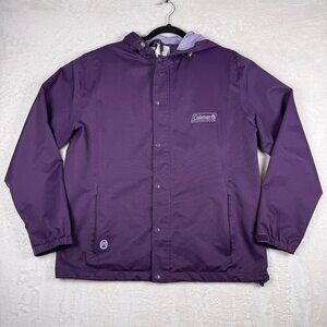 Coleman Hooded‎ Jacket Purple Outdoor Shell Medium Hiking Camping Utility
